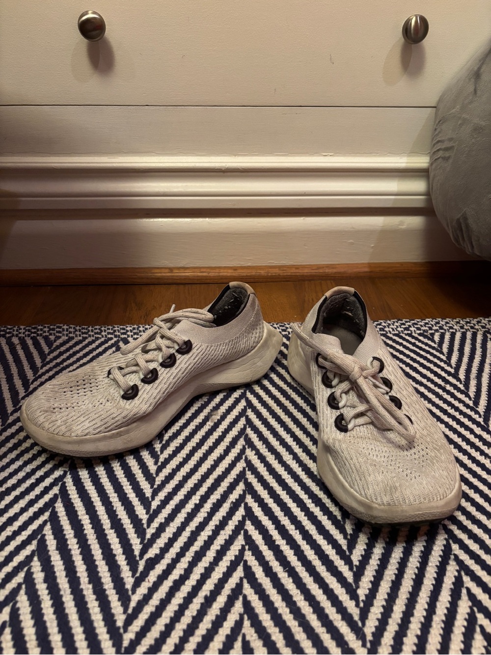 allbirds Light Gray and Black Knit Sneakers
